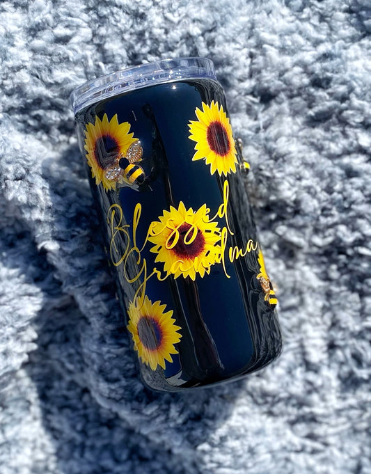 3D Bee and Sunflower Tumbler