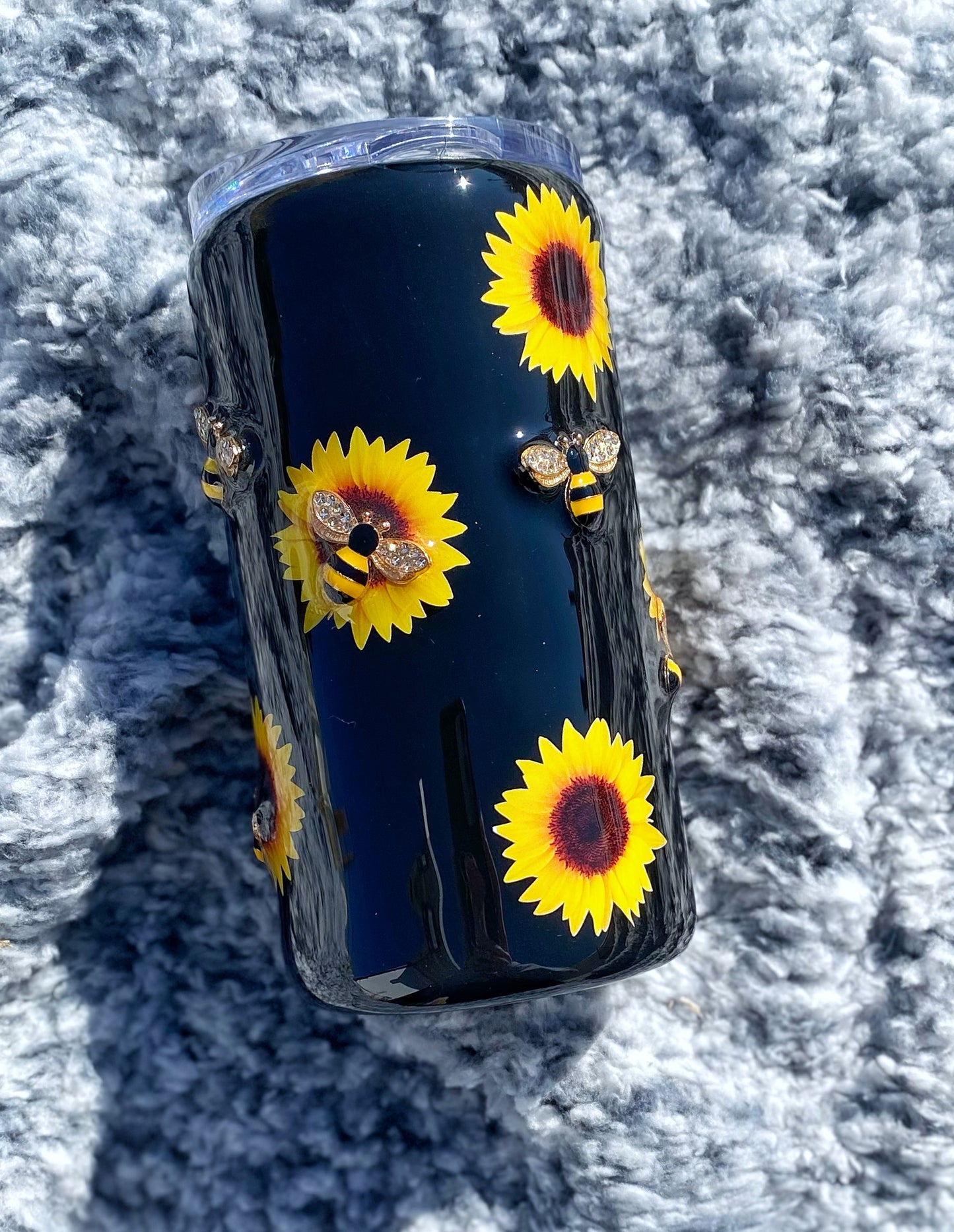 3D Bee and Sunflower Tumbler