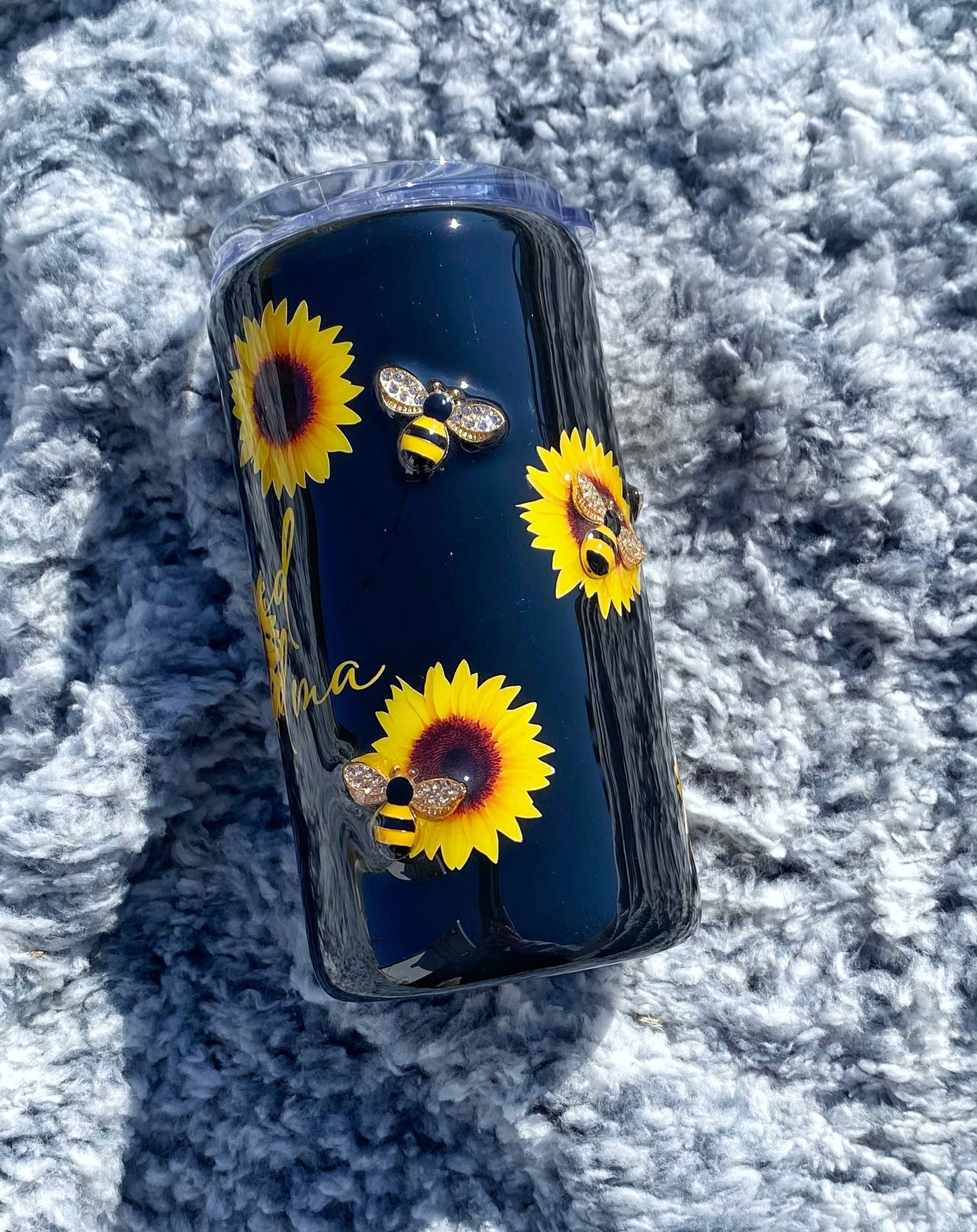 3D Bee and Sunflower Tumbler